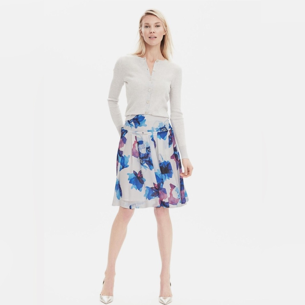 Banana Republic WATERCOLOR PLEATED SKIRT